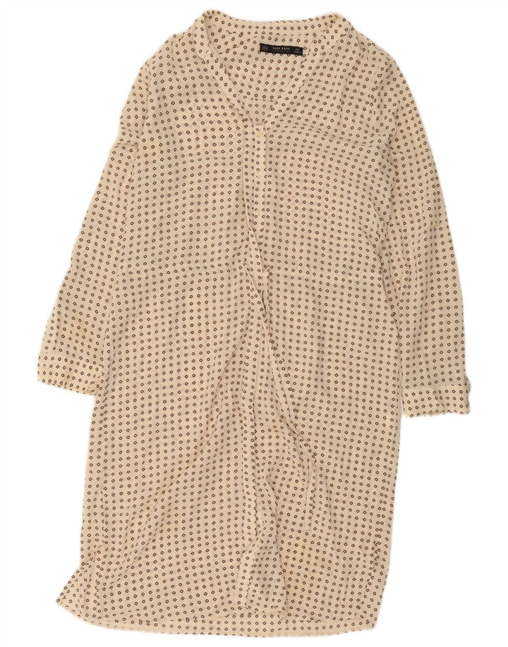 Abito camicia da donna Zara UK 14 Beige medio maculato