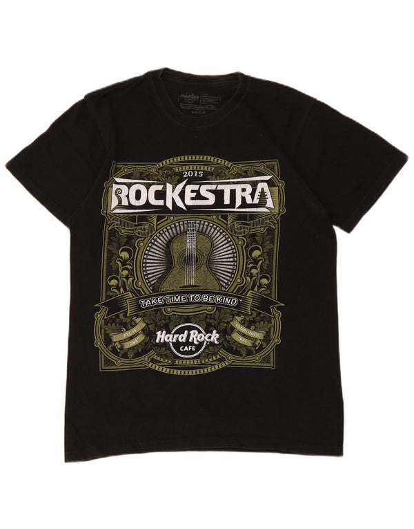 T-shirt grafica Rockestra da uomo Hard Rock Cafe, piccola, in cotone nero