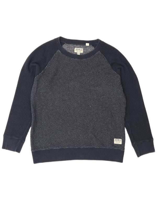 Felpa da donna Jack Wills UK 12 Medio cotone screziato blu navy