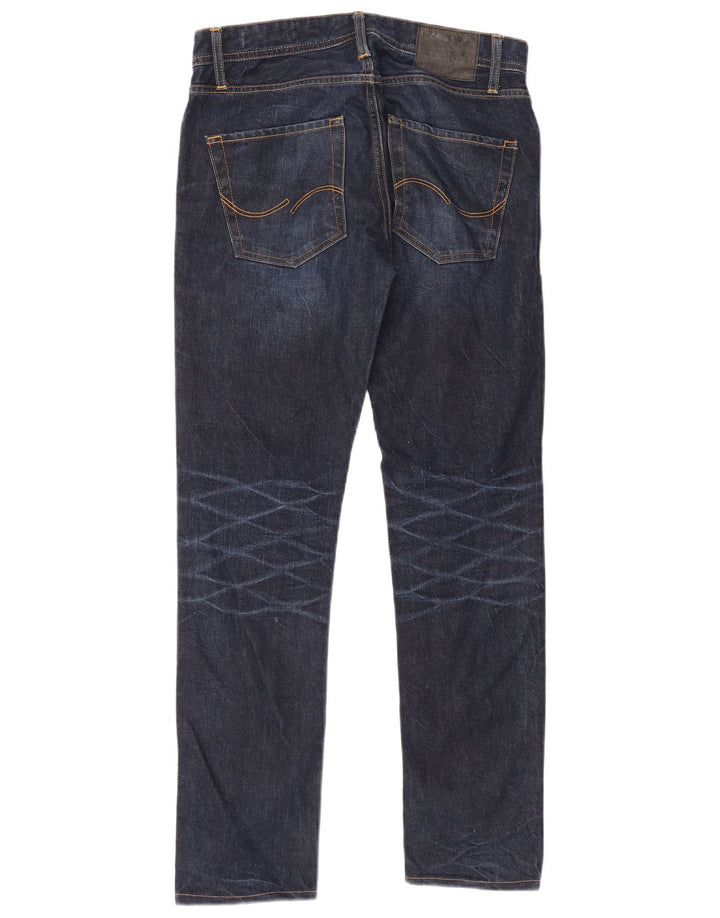 Jack & Jones Uomo Tim Slim Jeans W30 L34 Blu Navy Cotone