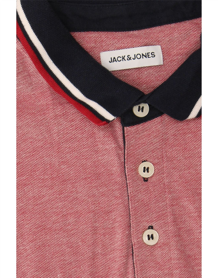 JACK & JONES Mens Polo Shirt XL Red Cotton Vintage Jack & Jones and Second-Hand Jack & Jones from Messina Hembry 