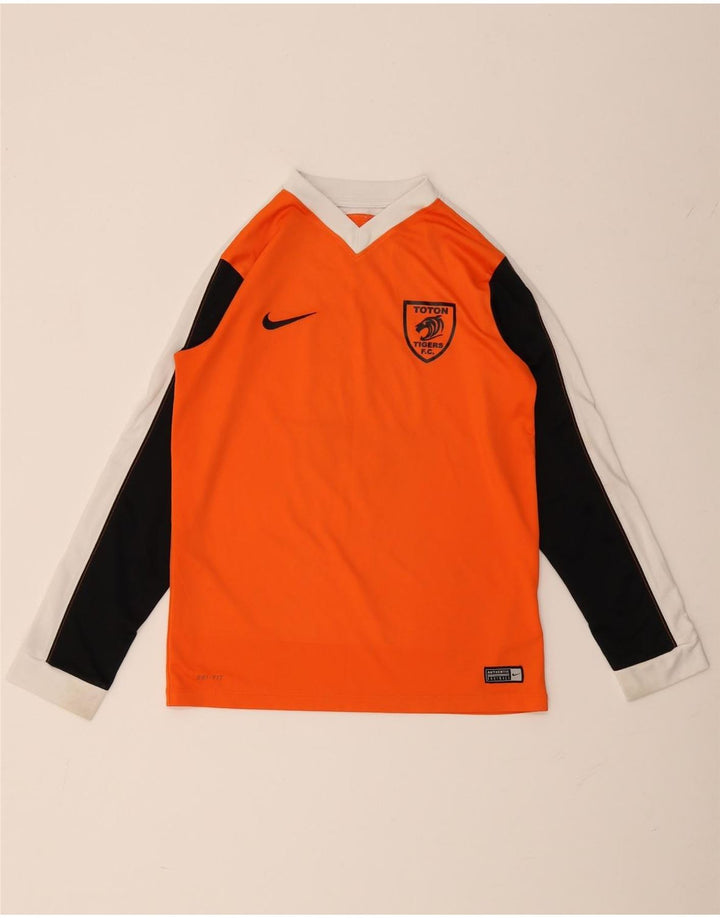 Maglia grafica Nike da bambino a manica lunga 12-13 anni, taglia grande, arancione
