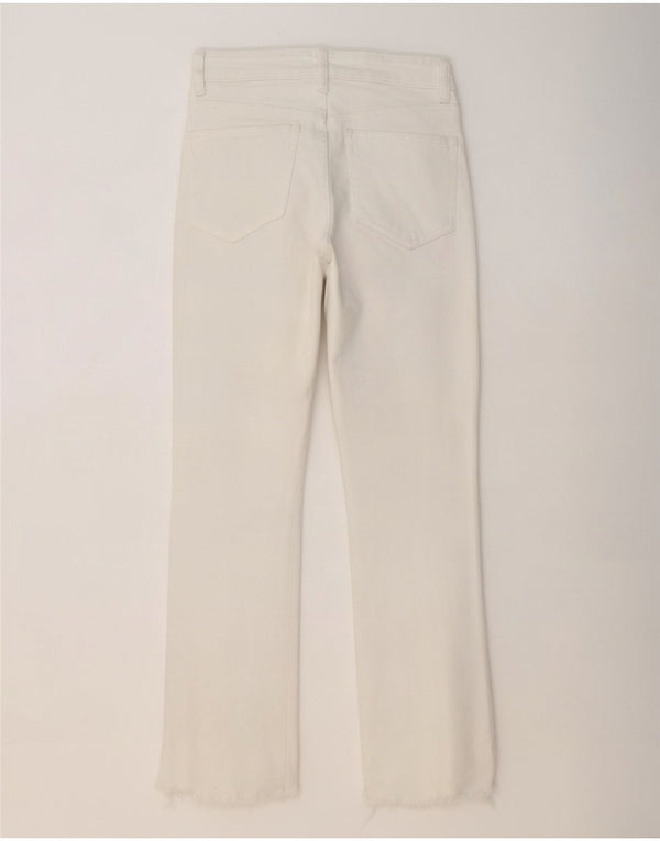 Jeans dritti da donna Zara EU 36 XS W26 L26 Cotone bianco