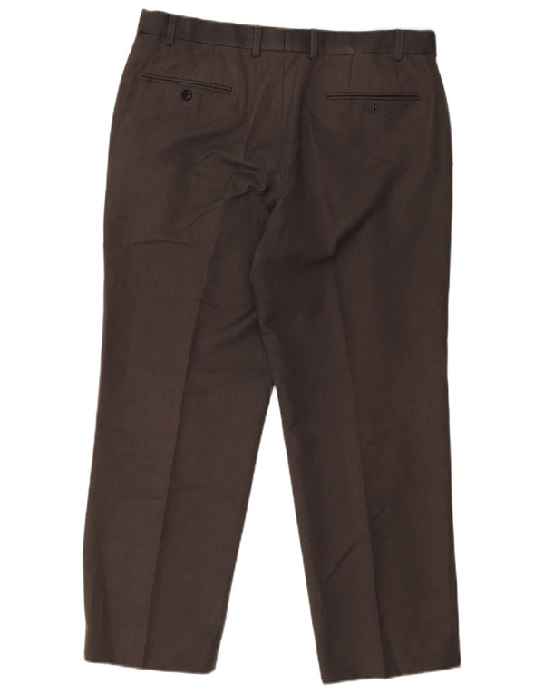 Marks & Spencer Mens Straight Chino Trousers W36 L29 Grey Polyester