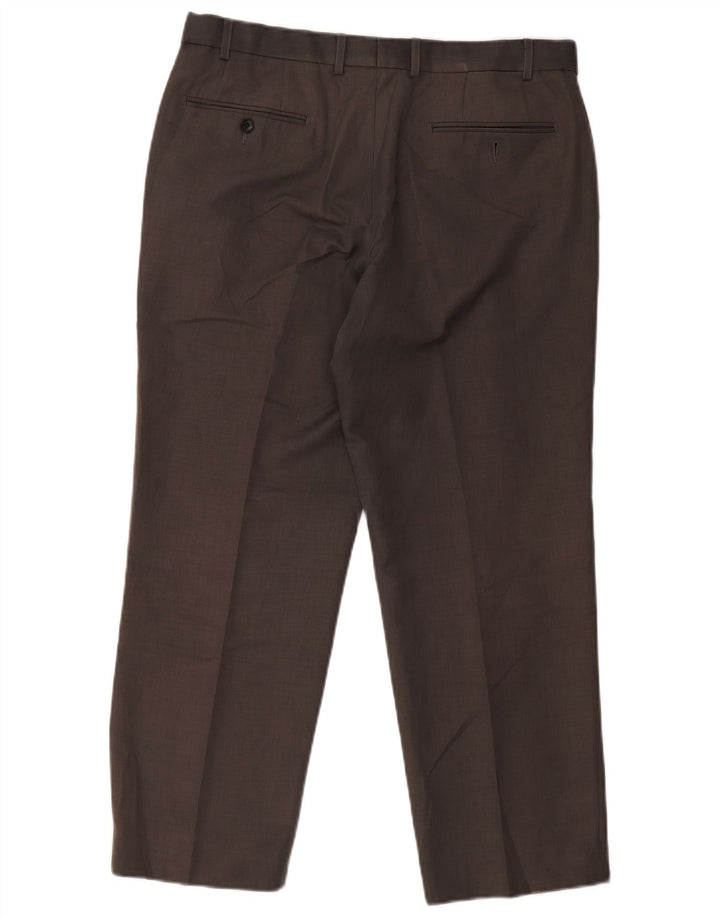 Pantaloni chino dritti da uomo Marks & Spencer W36 L29 poliestere grigio