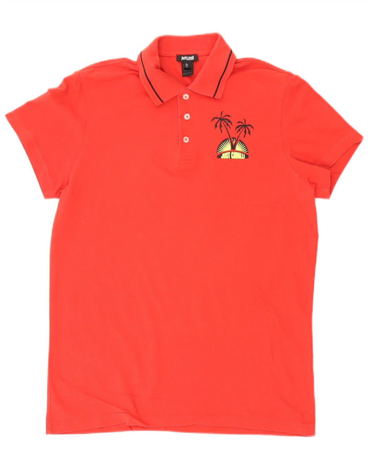 Polo da uomo Just Cavalli Large in cotone rosso