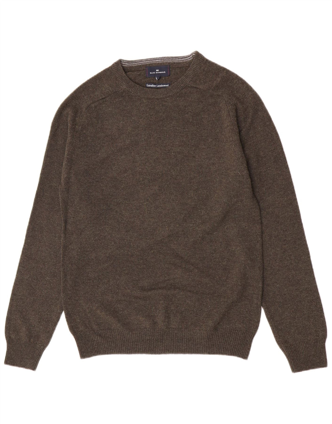 Maglione maglione girocollo da uomo Marks & Spencer piccolo lana d'agnello screziata verde