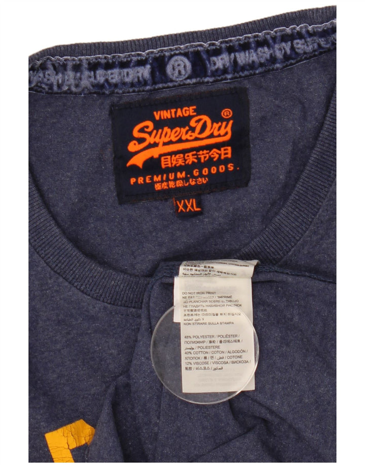 T-shirt grafica da uomo Superdry Top 2XL poliestere blu navy