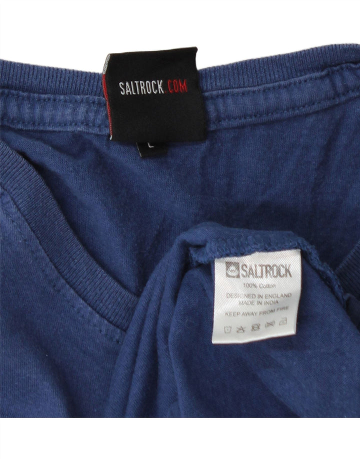 T-shirt grafica da uomo Saltrock Top grande in cotone blu