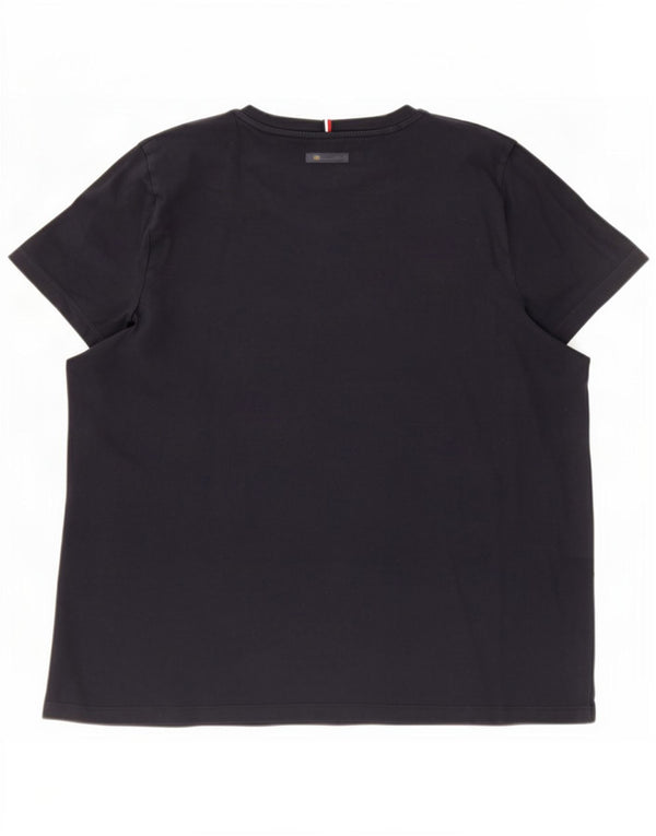 T-shirt grafica da donna Tommy Hilfiger Top UK 22 3XL cotone blu navy