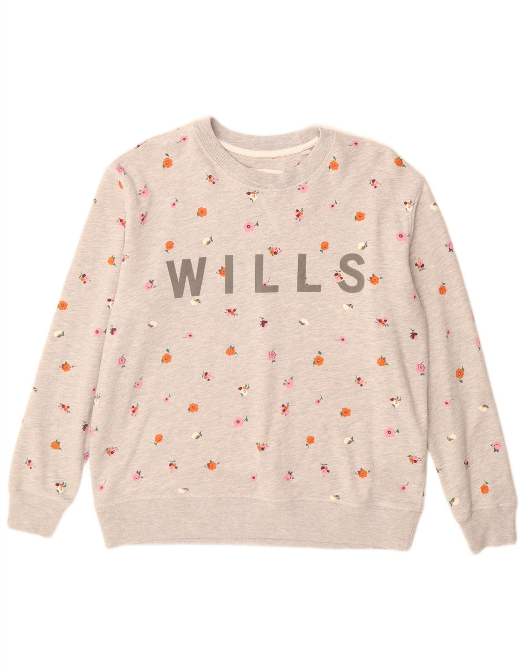 Felpa grafica da donna Jack Wills Jumper UK 10 Small Grey Floral
