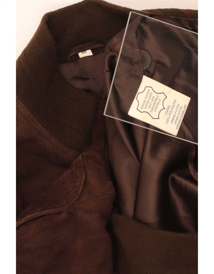 Giubbotto bomber vintage in pelle scamosciata da uomo IT 48 in pelle marrone medio