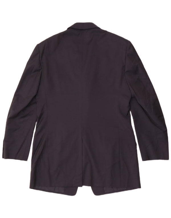 Pal Zileri Giacca Blazer da Uomo a 3 Bottoni Lunga IT 50 Large in Lana Blu Navy