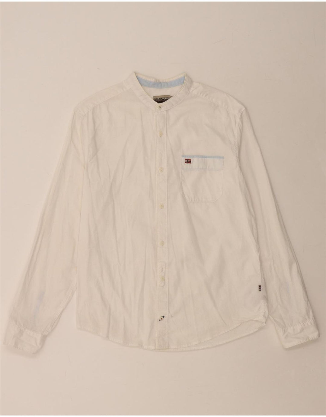 Camicia NAPAPIJRI da uomo con vestibilità regolare geografica, cotone bianco medio