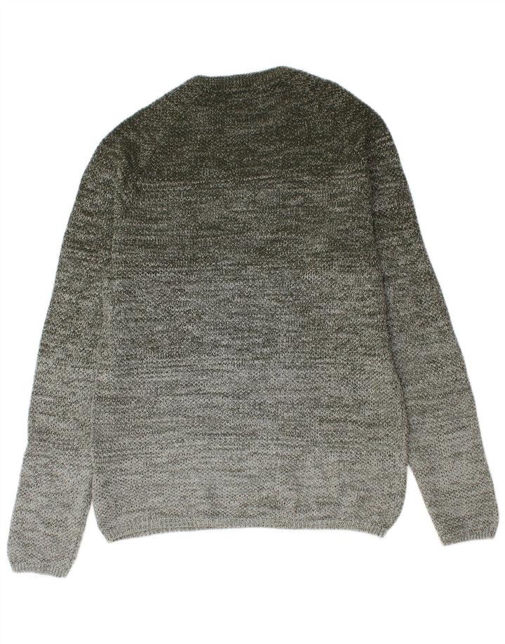 Maglione maglione girocollo da uomo Jack & Jones in cotone screziato verde medio
