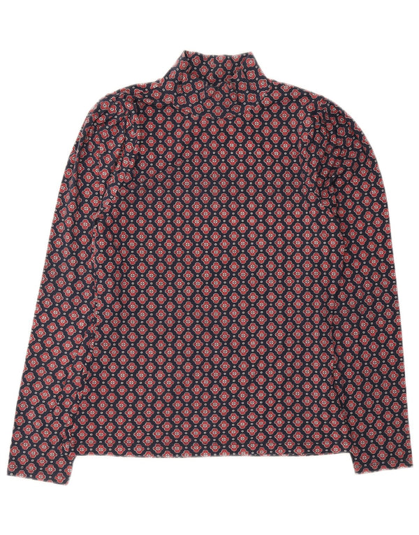 Joules Top da donna a maniche lunghe UK 10 Piccolo cotone floreale blu