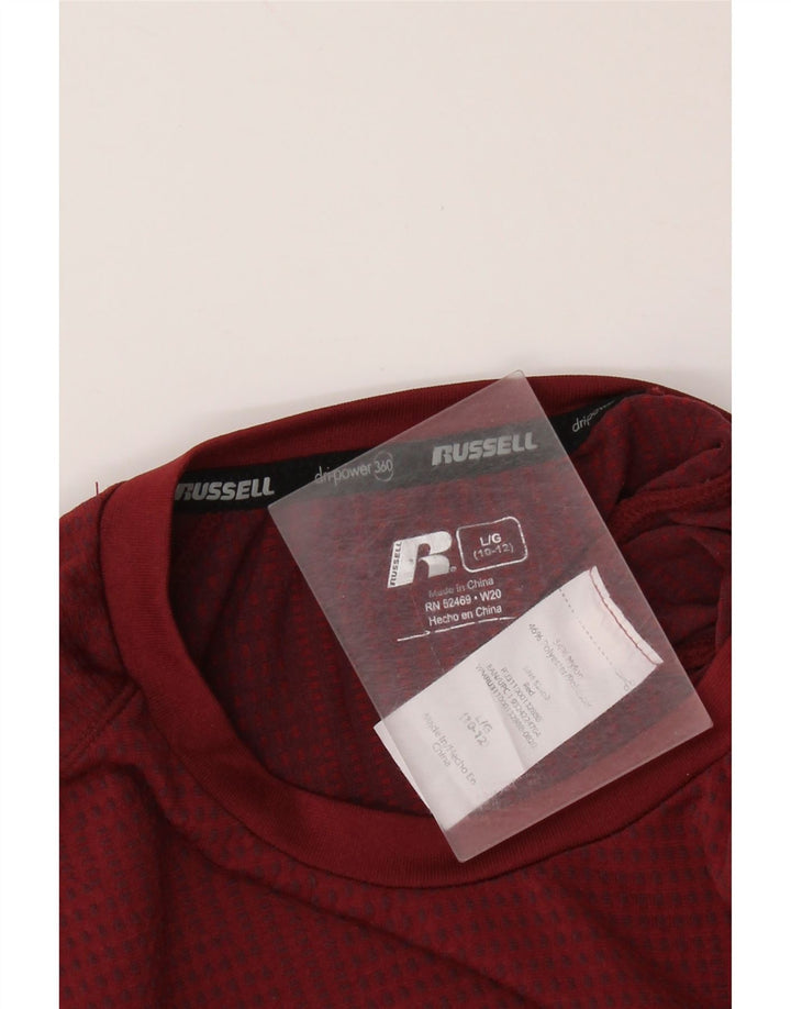 RUSSELL ATHLETIC Maglia Dri-Power da bambino a maniche lunghe 10-11 anni Large Maroon