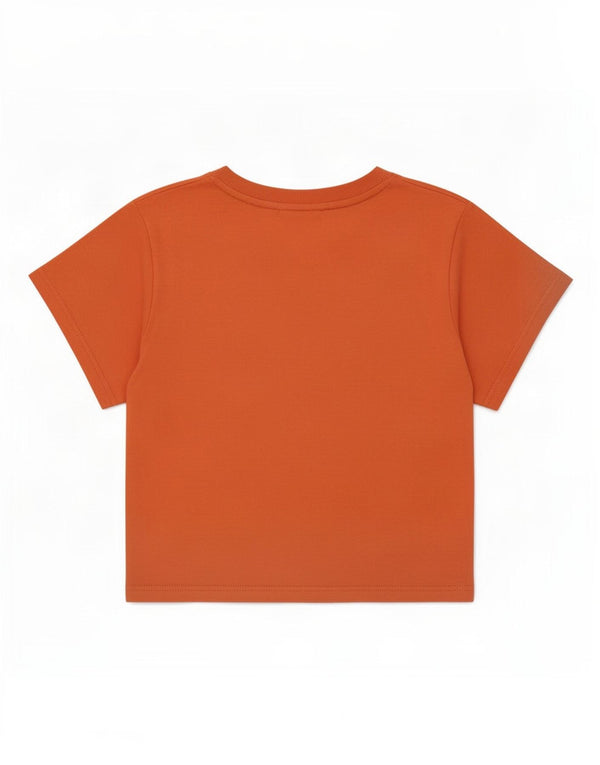 T-shirt grafica corta da donna Fila Top UK 14 grande cotone arancione