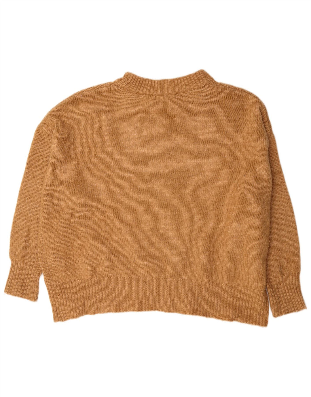 Maglione maglione oversize con collo dolcevita da donna Zara UK 10 piccolo acrilico beige