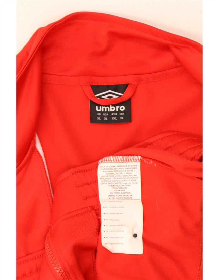 Giacca da tuta da uomo Umbro XL rossa in poliestere color block