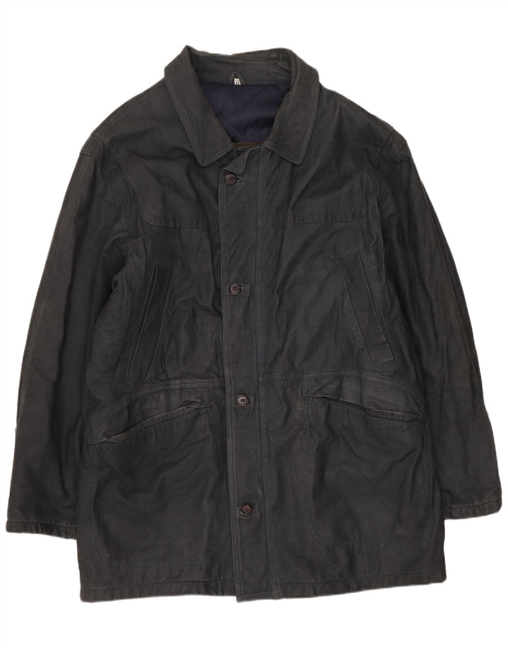 Cappotto in pelle da uomo Blue Duck IT 50 Large Blu Navy