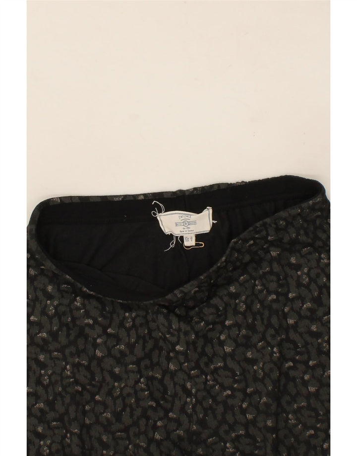 FAT FACE Womens Crop Leggings UK 12 Medium  Black Animal Print Vintage Fat Face and Second-Hand Fat Face from Messina Hembry 