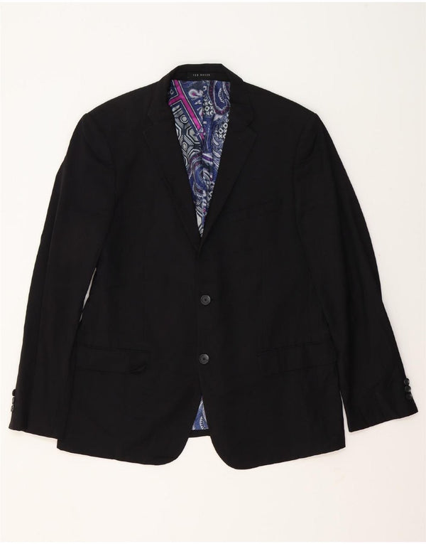 Giacca blazer da uomo a 2 bottoni TED BAKER UK 42 XL lana nera