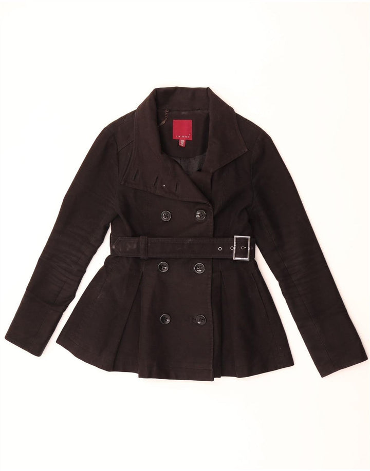 Cappotto da marinaio da donna Ted Baker taglia 2 piccolo in cotone nero