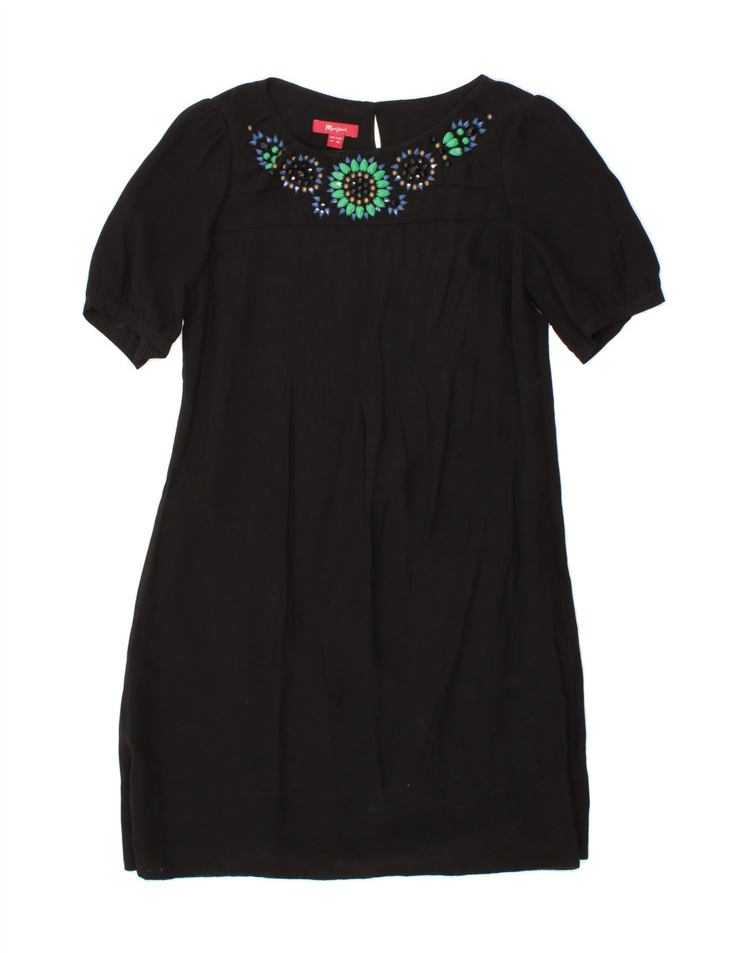 MONSOON Womens A-Line Dress UK 10 Small Black Viscose Vintage Monsoon and Second-Hand Monsoon from Messina Hembry 