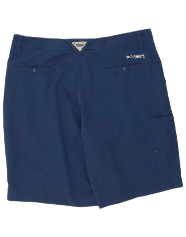 Pantaloncini cargo da uomo Columbia W36 Large in poliestere a quadri blu navy