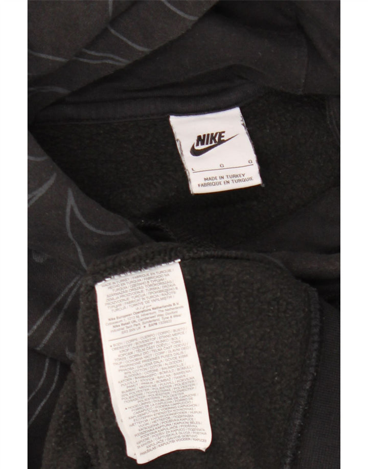Felpa con cappuccio grafica Nike da uomo grande in cotone nero