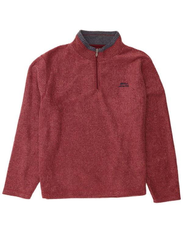 Maglione in pile da uomo con collo con zip Weird Fish 4XL Poliestere bordeaux