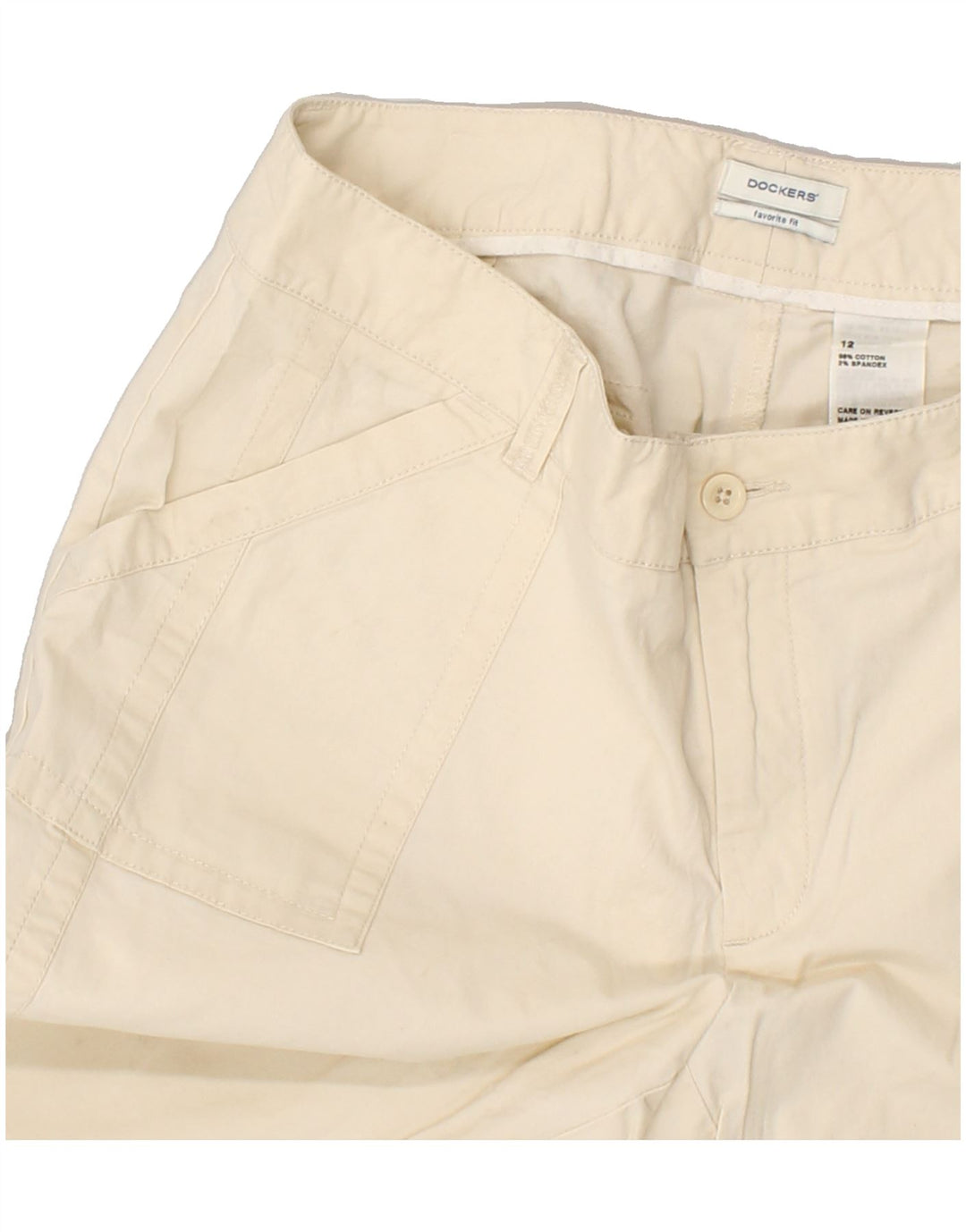 DOCKERS Womens Cargo Shorts US 12 Large W34 Beige Cotton | Vintage Dockers | Thrift | Second-Hand Dockers | Used Clothing | Messina Hembry 