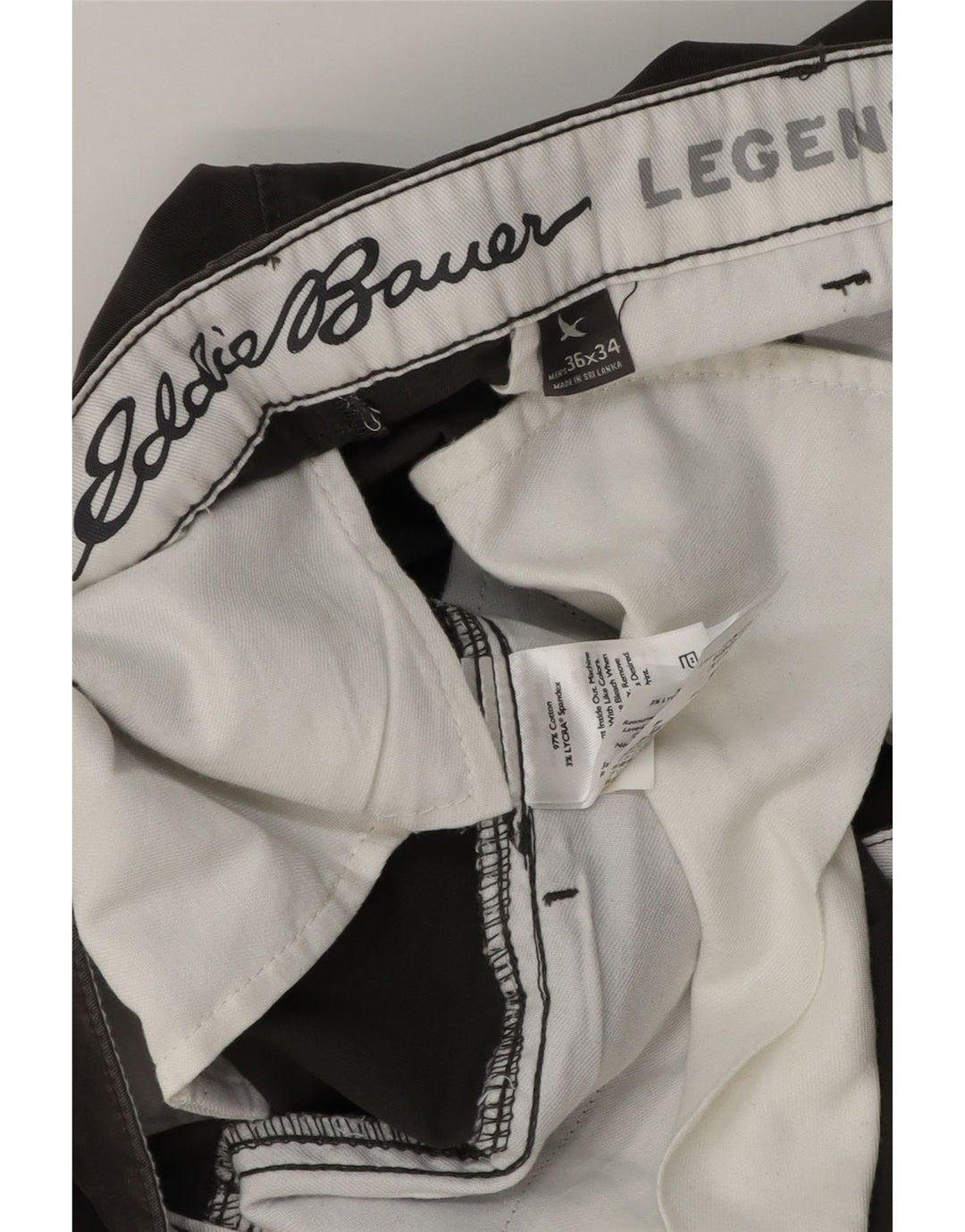 Pantaloni chino dritti da uomo EDDIE BAUER W36 L34 cotone grigio