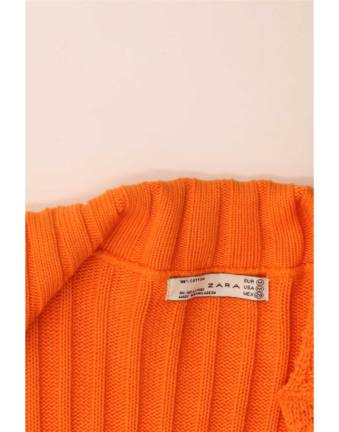 Maglione cardigan da donna Zara UK 12 cotone arancione medio