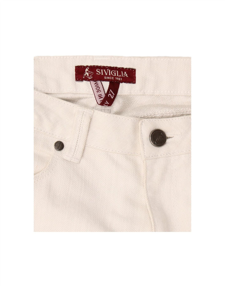 SIVIGLIA Womens Straight Jeans W27 L27 White Cotton