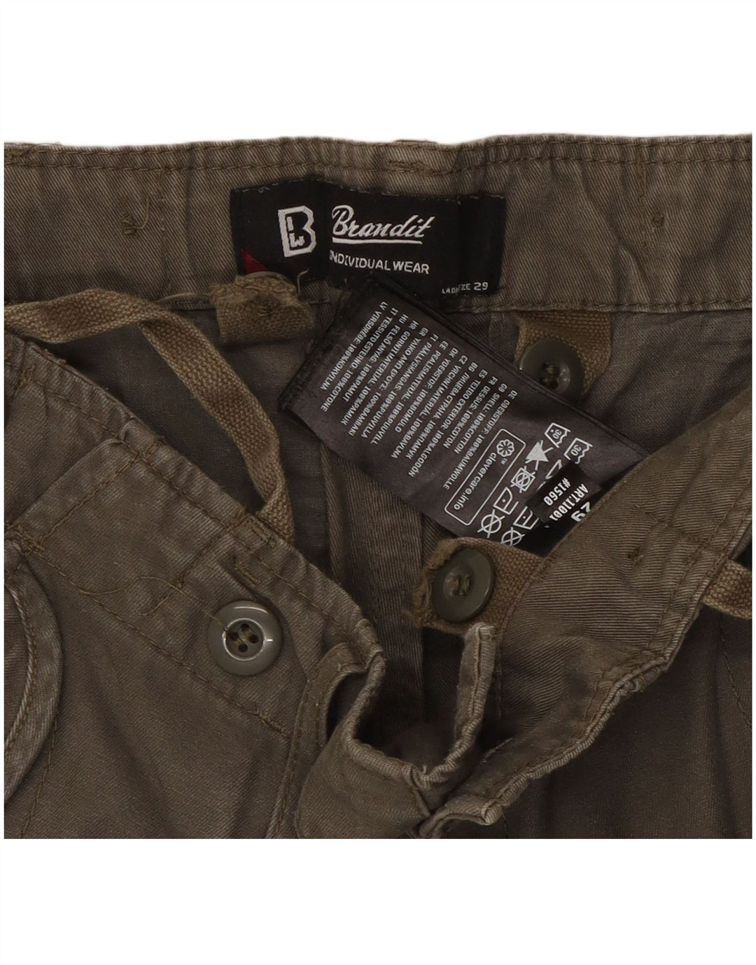 Pantaloni cargo cargo da donna Brandit W29 L29 cotone kaki