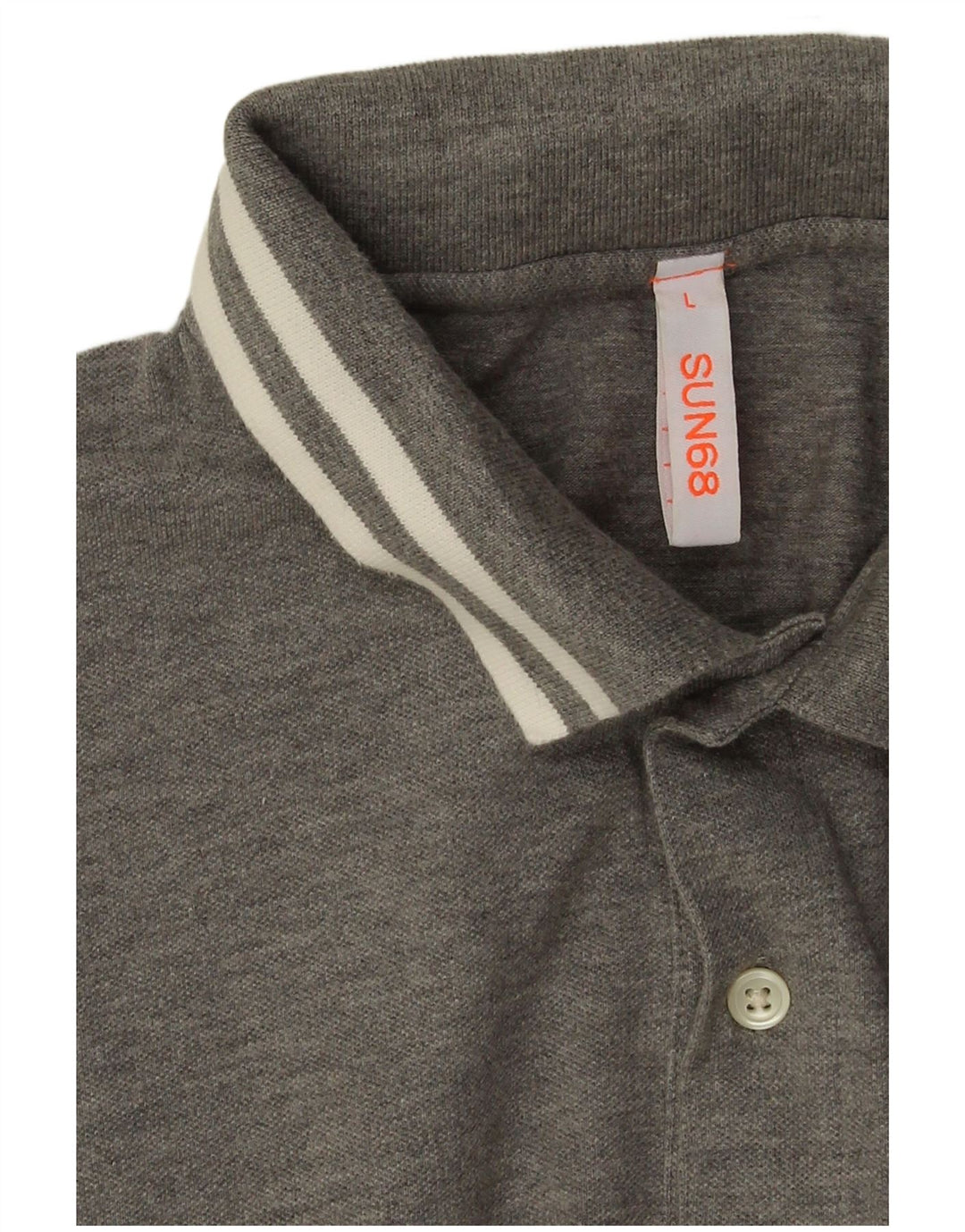 Polo da uomo Sun68 grande in cotone chiazzato grigio