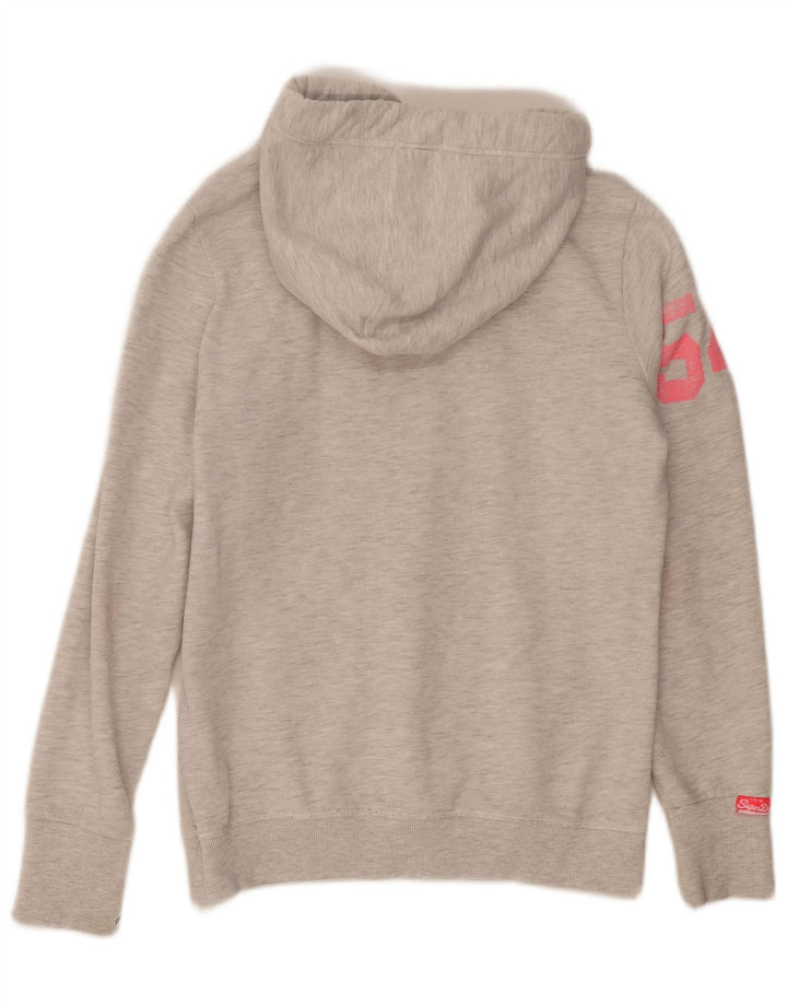 Maglione con cappuccio grafico da uomo Superdry in cotone grigio medio