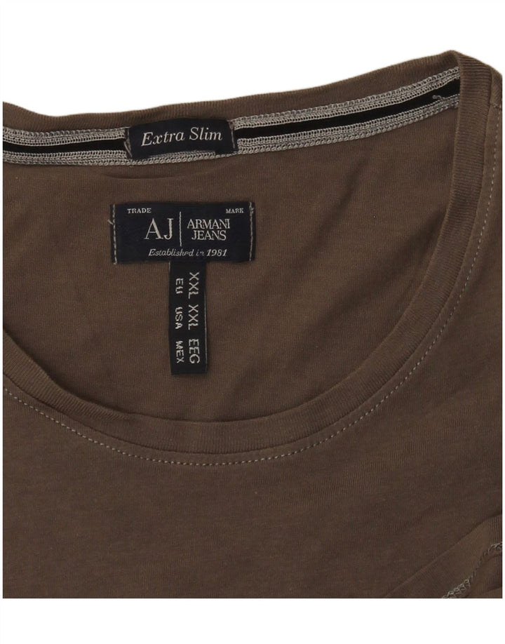 Armani Jeans T-shirt grafica extra slim da uomo 2XL Grigia