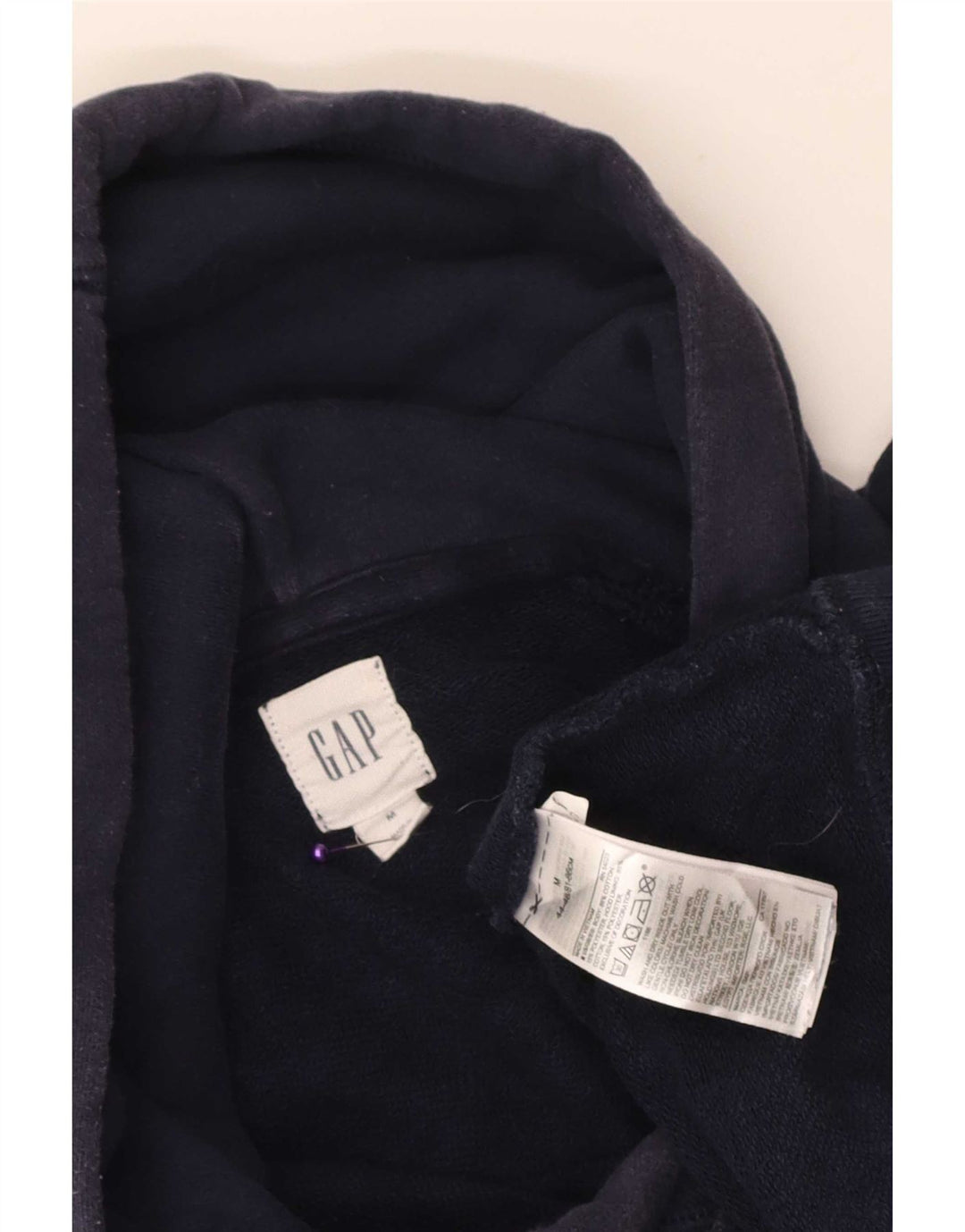 Felpa con cappuccio grafica da uomo Gap, cotone medio blu navy