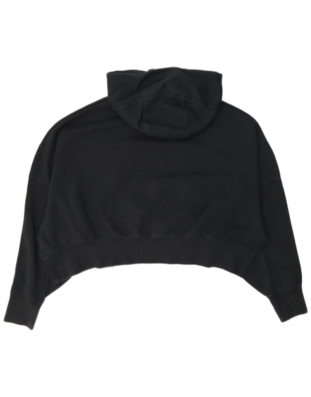 Felpa con cappuccio oversize corta da donna Nike UK 14 cotone nero medio