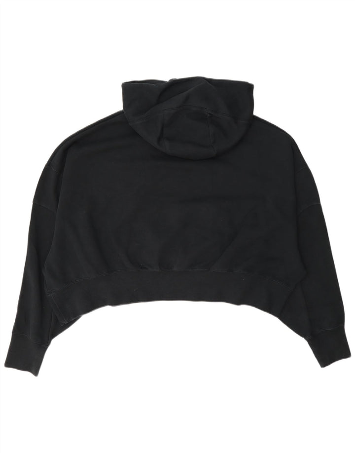 Felpa con cappuccio oversize corta da donna Nike UK 14 cotone nero medio