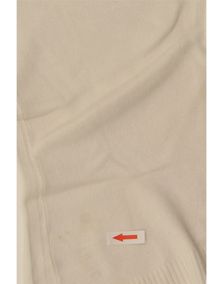 Top corto da donna Zara a maniche lunghe UK 14 grande in rayon bianco sporco