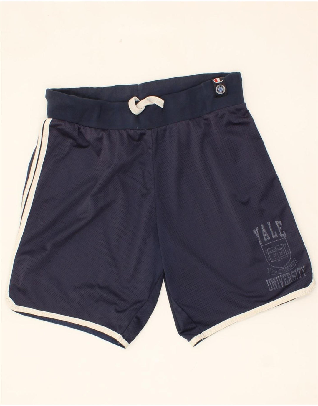 CHAMPION Mens Graphic Sport Shorts Medium  Navy Blue Polyester Vintage Champion and Second-Hand Champion from Messina Hembry 