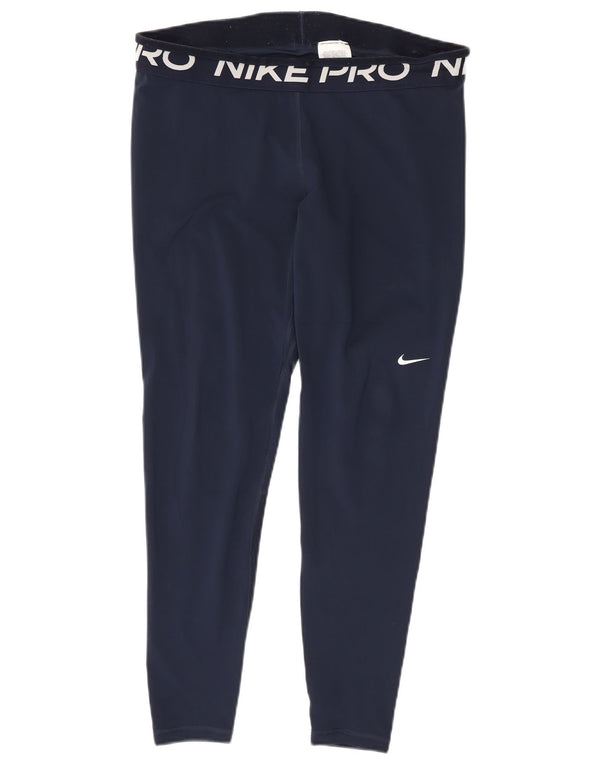Leggings corti Nike da donna con grafica UK 18 XL blu navy poliestere sportivo