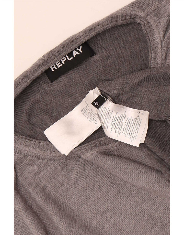 Maglione maglione girocollo da uomo Replay 3XL cotone grigio