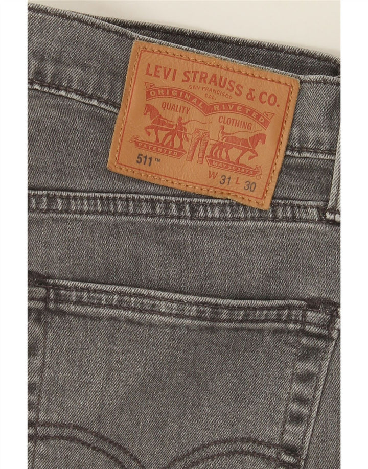 Levi's Uomo 511 Slim Jeans W31 L30 Cotone Grigio