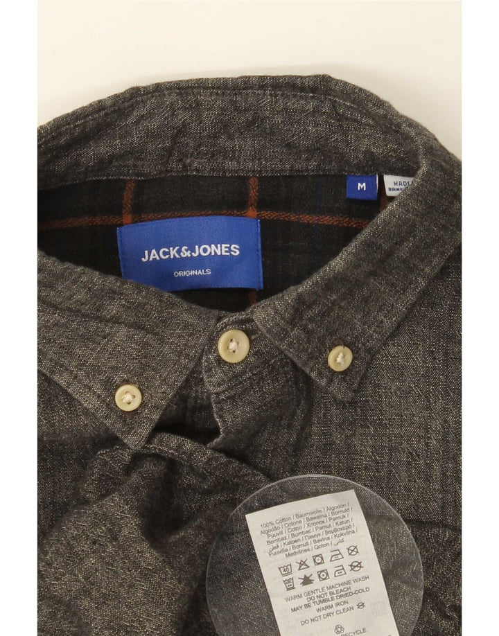 Camicia da uomo Jack & Jones in cotone grigio medio