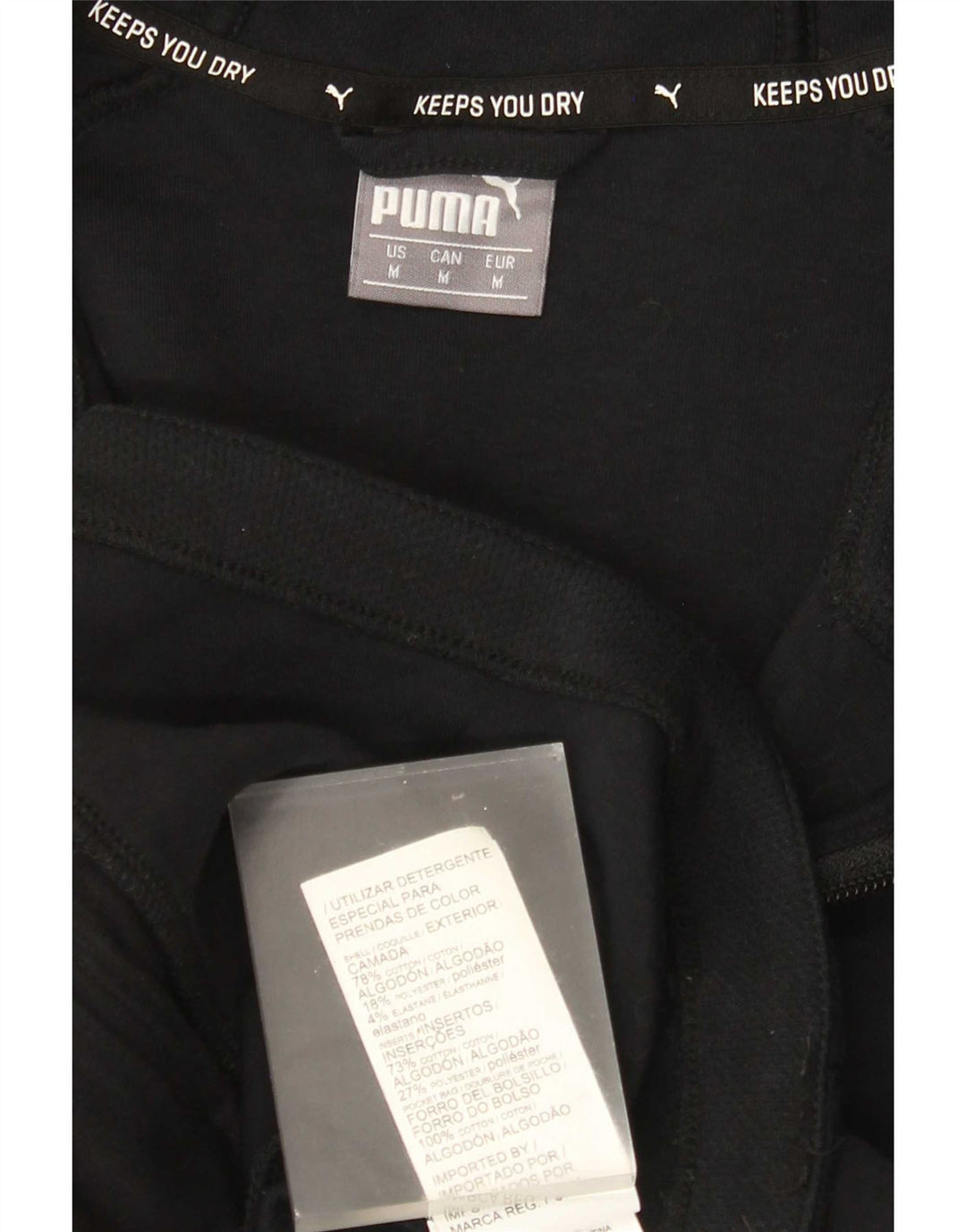 Felpa con cappuccio e zip da uomo Puma in cotone nero medio